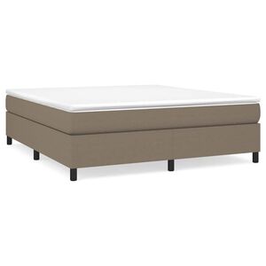 vidaXL Estrutura de cama com molas 160x200 cm tecido castanho-acinzentado