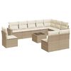 vidaXL 11 pcs conjunto sof&aacute;s de jardim c/ almofad&otilde;es vime PE bege