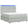 vidaXL Cama Box com LED e Colch&atilde;o Cinzento-claro 140 x 200 cm Veludo