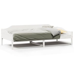vidaXL Estrutura de cama sem colch&atilde;o 80x200 cm pinho maci&ccedil;o branco