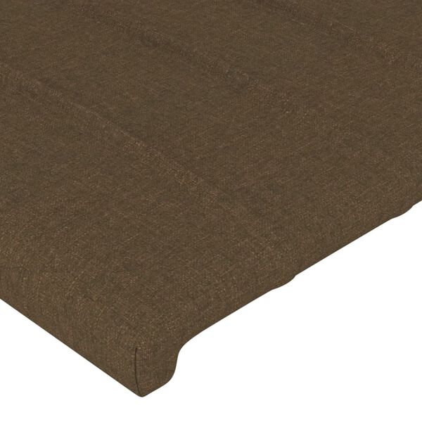 vidaXL Cabeceira de cama tecido 100x5x78/88 cm castanho