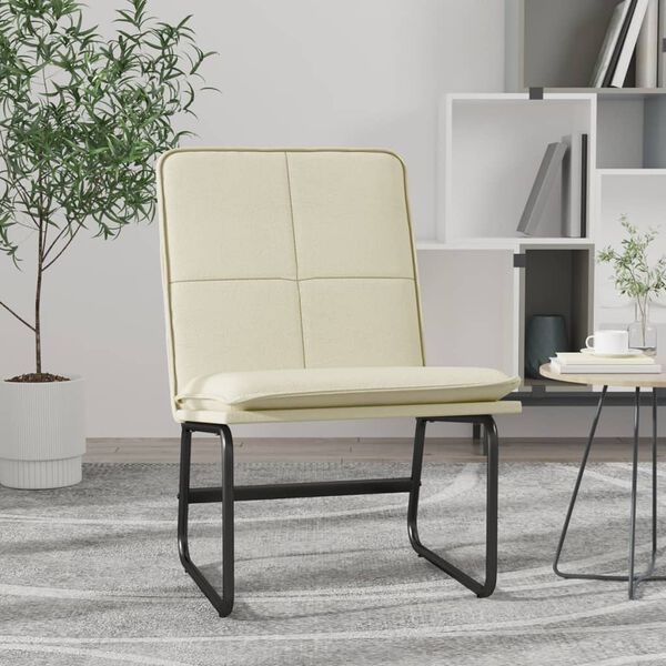 vidaXL Cadeira lounge 54x75x76 cm couro artificial cor creme