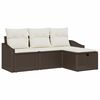 vidaXL Conjunto de Sof&aacute;s 4 unid. Castanho vime PE