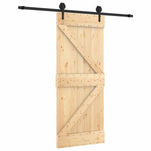vidaXL Porta Deslizante 85 x 210 cm Natural e Preto