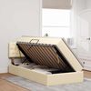 vidaXL Cama com arruma&ccedil;&atilde;o e LED com colch&atilde;o Creme 100 x 200 cm tecido