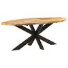 vidaXL Mesa de jantar oval 200x100x75 cm madeira de mangueira &aacute;spera