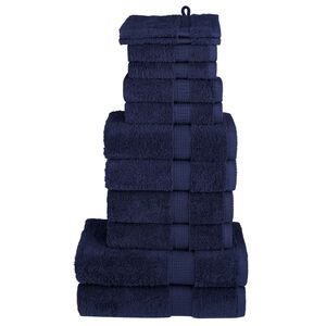 vidaXL 12pcs Conjunto toalha premium SOLUND 600 gsm azul-marinho