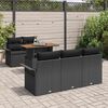 vidaXL Conjunto de Sof&aacute; de Jardim 6 pcs Preto Rattan Sint&eacute;tico