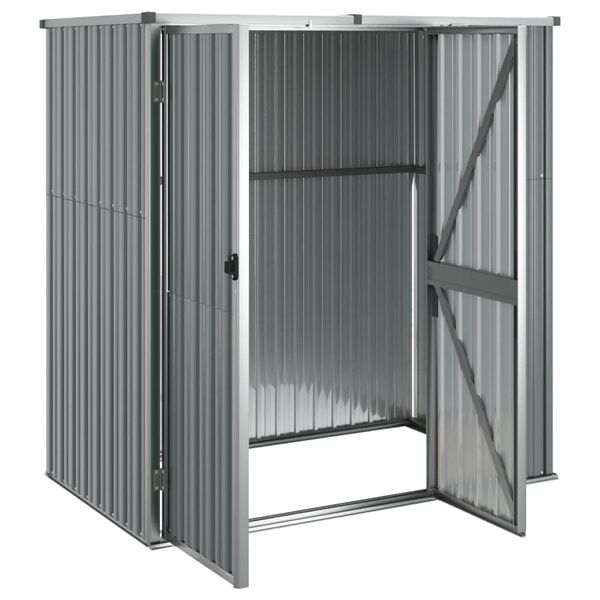 vidaXL Abrigo p/ ferramentas jardim 161x89x161cm aço galvanizado cinza