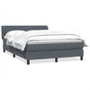 vidaXL Cama com molas/colch&atilde;o 160x210 cm veludo cinzento-escuro