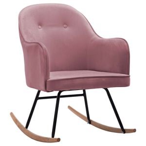 vidaXL Cadeira de baloi&ccedil;o veludo rosa