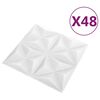 vidaXL Pain&eacute;is de parede 3D 48 pcs 50x50 cm 12 m&sup2; origami branco