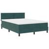 vidaXL Cama Box com colch&atilde;o Verde Escuro 140 x 200 cm Veludo