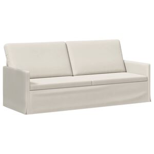 vidaXL Sof&aacute; de 3 lugares Creme 190 x 81 x 82 cm Veludo (V)