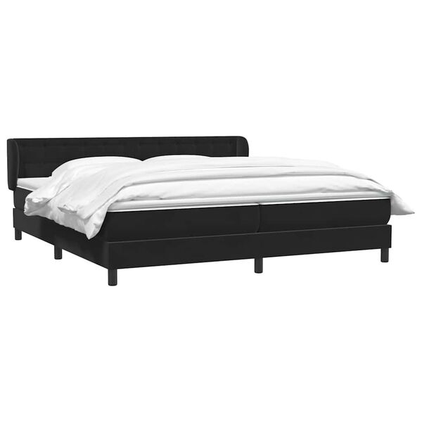 vidaXL Cama com molas colch&otilde;es 200x210 cm veludo preto