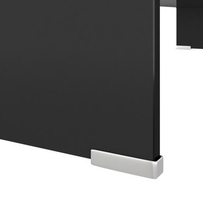 vidaXL Suporte de TV/monitores em vidro preto 90x30x13 cm