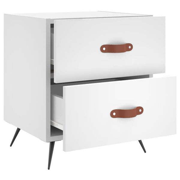 vidaXL Mesa de cabeceira 40x35x47,5 cm derivados de madeira branco