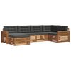 vidaXL Conjunto de Sof&aacute;s para Exterior 6 unid. Natural e Antracite