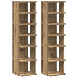vidaXL Sapateiras 2 pcs 28x27x102 derivados madeira carvalho artesanal