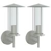 vidaXL Candeeiros de parede p/ exterior 2 pcs a&ccedil;o inoxid&aacute;vel prateado