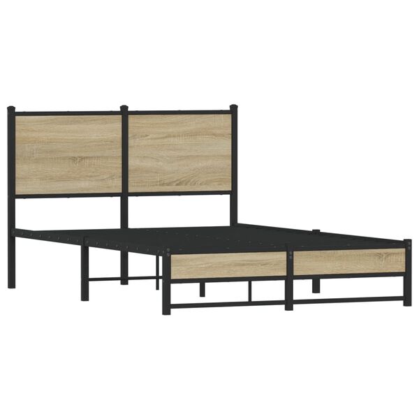 vidaXL Estrutura de cama sem colchão 120x190 cm metal carvalho sonoma