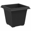 vidaXL Vaso Quadrado para Flores 6 pcs Preto 43 x 43 x 33.5 cm