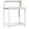 vidaXL Mesa de jardinagem com prateleiras madeira pinho maci&ccedil;a branco