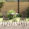 vidaXL Conjunto Bistro de Jardim 3 pcs Bronze Alumínio