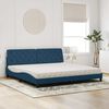 vidaXL Cama com colch&atilde;o 200x200 cm veludo azul