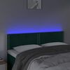 vidaXL Cabeceira de cama c/luzes LED veludo 144x5x78/88cm verde-escuro