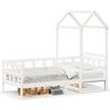 vidaXL Sof&aacute;-cama com telhado 80x200 cm madeira de pinho maci&ccedil;a branco