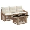 vidaXL Conjunto de Sof&aacute; de Jardim 4 unid. Bege e Branco Creme vime PE