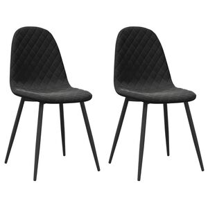 vidaXL Cadeiras de jantar 2 pcs veludo preto