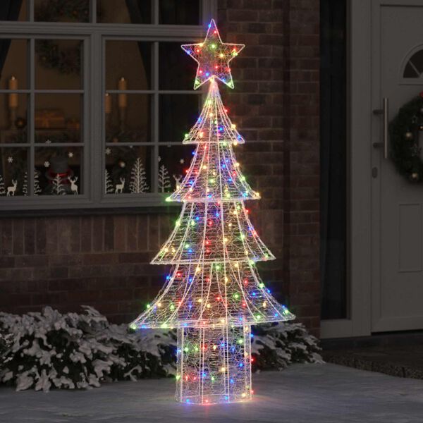 vidaXL &Aacute;rvore de Natal com 240 LEDs Multicolor 180 cm Acr&iacute;lo