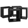 vidaXL Prateleiras parede forma de cubo 4 pcs 22x15x22 cm preto brilh.
