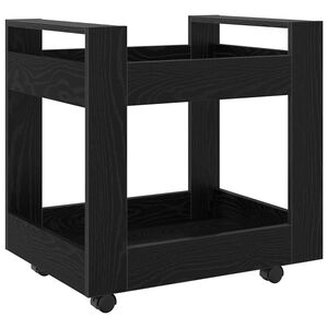 vidaXL Carrinho de Mesa Carvalho Preto 60 x 45 x 60 cm