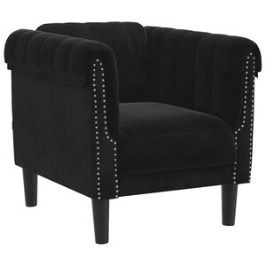vidaXL Poltrona veludo preto