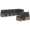 vidaXL Conjunto de Sof&aacute; de Jardim 8 unid. Cinzento vime PE