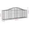 vidaXL Cestos gabião arqueados 10pcs 200x30x60/80 cm ferro galvanizado