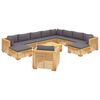 vidaXL 12 pcs conjunto lounge jardim c/ almofad&otilde;es madeira teca maci&ccedil;a