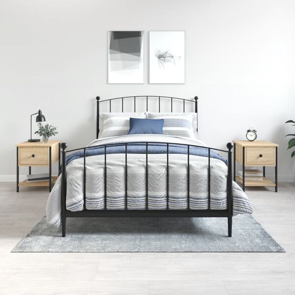 vidaXL Mesas de cabeceira 2pcs derivados de madeira carvalho sonoma