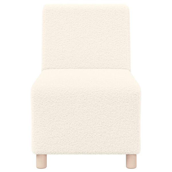 vidaXL Poltrona sem bra&ccedil;os 55 cm tecido encaracolado tipo l&atilde; creme