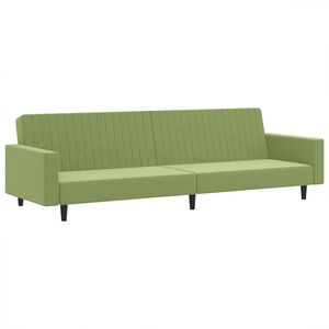 vidaXL Sof&aacute;-cama de 2 lugares veludo verde-claro