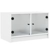 vidaXL M&oacute;vel de TV c/ portas de vidro 68x37x42 cm branco