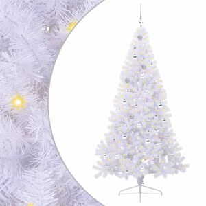 vidaXL &Aacute;rvore de Natal Artificial com 300 LEDs Branco 210 cm PVC e A&ccedil;o