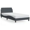 vidaXL Estrutura de cama Dover 100x190 cm veludo cinza-escuro