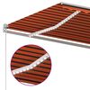 vidaXL Toldo autom. LED e sensor de vento 600x300 cm laranja/castanho