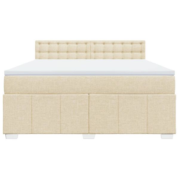 vidaXL Cama com molas/colch&atilde;o 180x200 cm tecido cor creme