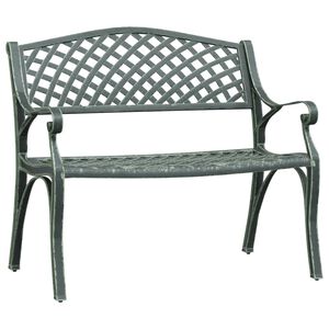 vidaXL Banco de jardim 102 cm alum&iacute;nio fundido verde