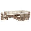 vidaXL Conjunto de Sof&aacute; de Jardim 11 pcs Bege vime PE